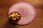 round jute table runner with fruit bowl 