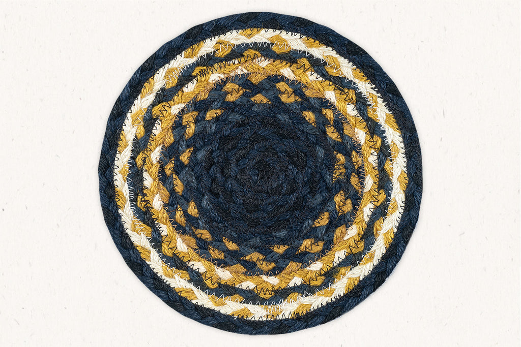 Multicolor - Jute Cotton Hand Braided Round Trivet (9 x 9 in)