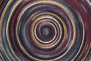 purple tone hand braided jute area rug made in Bangladesh