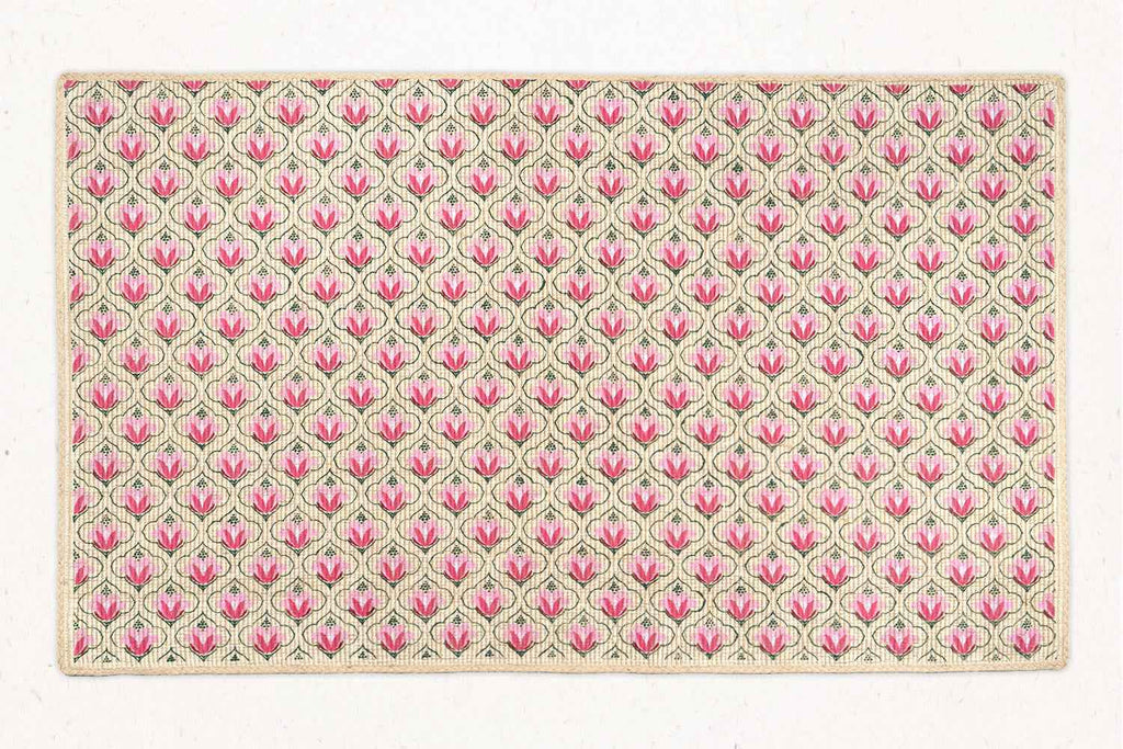 Pink Lotus - Hand Printed Jute Area Rug – Beni Boonon